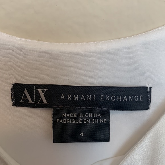 A/X Armani Exchange blue and white color block with asymmetrical hem dress - Picture 5 of 6